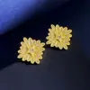 Brincos Di Jia Changpin para Mulheres, Brincos Vintage Cravejados com Diamantes com Flores em Forma de Losango e Estrelas, Material de Latão, Atacado de Fábrica, Estrela de Cinco Pontas