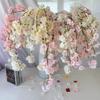 Suministro de Fábrica Decoración del Hogar Flor de Seda Hecha a Mano Cascada Colgante Simulación Flor de Cerezo Jarrón Flor Simulación Planta con Flores