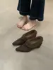 Mocasines retro grises estilo francés, hermosos zapatos slip-on de felpa, calzado de otoño e invierno para mujer para exteriores con forro de felpa añadido