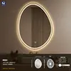 Espejo de baño de alta gama, sin marco, forma irregular, espejo de baño LED inteligente de mango, espejo de tocador de pared, espejo inteligente