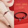 Pulseira Pingente da Paz de Cinábrio Real para Mulheres, Pulseira Trançada de Fio Vermelho, Tornozeleira de Prata, Pulseira de Casal