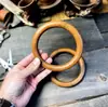 Pulseras de Madera para Mujer, Nuevas Pulseras de Sándalo Dorado Estilo Chino, Anillos Lisos, Accesorios para Mano de Hombre, Accesorios para Bolsas