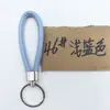 Cordón de cuero simple cuerda redonda PU llavero soporte para llaves de coche accesorio colgante para bolso anillo redondo colgante de regalo