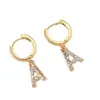 Amazon Transfronterizo Nuevos Pendientes de 26 Letras Pendientes Colgantes Incrustados de Circonita Joyería de Moda para Viajeros y Uso Casual para Mujeres