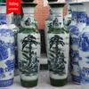 Vaso de Chão de Cerâmica Jingdezhen Cor de Tinta Antiga Paisagem Montanha e Rio Esplêndidos Vaso Decorativo de Hotel Grandes Ornamentos