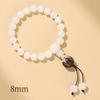 Pulsera Bodhi de Jade Blanco Natural Colgante de Loto Tallado Cuentas Redondas Círculo Único Alrededor del Dedo Cuentas Budistas Suaves Rosario de Mano
