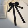 Horquilla para el pelo con lazo grande de alta calidad, color negro de Corea del Sur, con resorte, para coleta alta, elegante y combinable con todo, con forma de camelia.