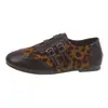 Otoño Nuevo Tallado Hebilla Doble Fila Estilo Retro Zapatos Pequeños de Cuero Moda Suela Plana Velcro Maillard Zapatos Individuales Mujer