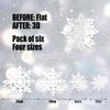 Adornos Colgantes de Copo de Nieve Tridimensionales de Cartón 6 Piezas Set Atmósfera de Año Nuevo Decoraciones para Árbol de Navidad Suministros de Decoración de Fondo
