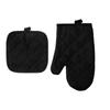 Luvas de isolamento térmico Almofada de isolamento térmico Resistente a altas temperaturas Preto puro Almofada universal para panelas para destros Almofada de proteção para mesa de trabalho em tecido de poliéster