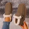 Zapatos de invierno para mujer transfronterizos, forrados de felpa, cálidos, de corte bajo de algodón, suela suave de gamuza, sin cordones, casuales, versátiles, zapatos estilo mamá