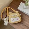 Bolso de hombro con diseño de oso y conejo de dibujos animados, bolso de compras para chicas, bolso de hombro para estudiantes universitarios, bolso de tela de nailon con dibujos animados