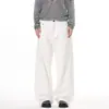 Calça Reta Nova de Primavera Masculina Ot Unissex Branca Solta de Perna Larga Longa Juventude Versátil Calças Casuais Masculinas
