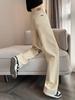 Jeans Caqui de Pierna Recta para Mujer, Nuevos de Tiro Alto, Petite, Corte Holgado, Adelgazantes, de Largo Hasta el Suelo, Pantalones de Pierna Ancha Estrecha
