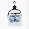 Cartera de Monedas Impresa para la Copa Mundial 2026 Bolsa de Almacenamiento para Cable de Datos y Auriculares con Llavero de Hebilla Bolsa de Almacenamiento