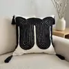Funda de Cojín Bordada con Patrón Geométrico Estilo Minimalista Moderno de Lujo Ligero de Gama Alta para Decoración de Sofá de Sala de Estar y Dormitorio