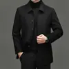 Abrigo de Lana Doble Faz Otoño Invierno 2026 Forro de Plumas Estilo Nuevo Chaqueta de Lana para Hombres de Mediana Edad y Mayores Abrigo de Lana Casual