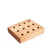 Estante de Almacenamiento de Madera Maciza con Múltiples Agujeros Portabolígrafos de Madera con Agujero Redondo Estante de Almacenamiento de Papelería de Escritorio Estante Organizador de Madera