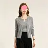 Novo cardigã de tricô liso para outono e inverno para mulheres, peça externa solta com gola redonda, jaqueta suéter curta