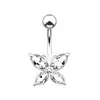 Venta Directa de Fábrica Sexy Chica Caliente Acero Inoxidable Clavo Perforado para Ombligo Gota de Agua Mariposa Flor de Amor Incrustado Zirconio Anillo para el Ombligo