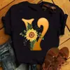 Camiseta de Mujer Maycaur Combinación de Letras con Nombre Personalizado Cuello Redondo