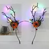 Halloween Flor Sombria Galho de Cervo Headband Festa Dançante Headband Borboleta Artificial Foto Engraçada Fantasia para Fantasiar