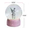 Bola de Cristal Luminosa Bola de Nieve de Conejo Personalizada Adornos Transfronterizos Decoración del Hogar Escritorio Artesanía de Resina Adornos