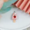Acessórios de pingente pequeno de picolé de sorvete tridimensional de simulação, brincos, pingente de colar, acessórios de joias DIY, material