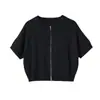 Novedades Primavera y Verano 2026 Ropa para Mujer Dulce Top de Cuello Redondo Estilo Perezoso Sencillo Elegante de Nicho Chaqueta de Punto de Manga Corta