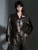 Chaqueta de cuero retro de alta gama diseño para mujer cintura ceñida corte entallado chaqueta con temperamento estilo principios de otoño versátil sensación de alta gama