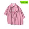 Camisa fina de oso violento de verano nueva de Amazon para jóvenes, cárdigan casual holgado, camisa con estampado