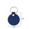 Llavero rectangular de piel sintética con láser, llavero en blanco de doble cara para cinturón, llavero redondo de piel, llavero para imprimir DIY