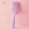 Peine curvo grande para cabello voluminoso y coronilla alta, una herramienta mágica para peinar cabello largo, específicamente para mujeres, con función de masaje, peine portátil acanalado hueco