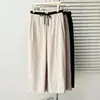 200 jin irmã gorda calça casual de ar condicionado verão novo tamanho plus size cobre carne leve e fina Lyocell calça de oito pontos feminina 0585