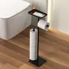 Porta-papel higiênico de chão para banheiro sem furos, transfronteiriço, suporte de armazenamento de papel higiênico móvel com escova sanitária