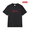 Camiseta de Algodón Pesado Moda Americana Transfronteriza Estampado de Letras Supreme Cuello Redondo Manga Corta Unisex Holgada Casual para Hombres y Mujeres