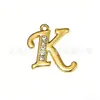 Nuevo Llavero de Metal con Incrustaciones de Diamantes de 26 Letras, Colgante para Bolso, Colgante Sencillo para Collar, Accesorios DIY, Venta al por Mayor