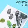 Acessórios verdes antigos DIY 26*18mm bergamota oca palma dupla face liga joias atacado