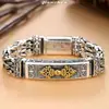Pulsera de Hombre Yuhong Plata Moderna Personalizada Joyería para Mano Cadena Vajra Venta Directa de Fábrica Pulsera de Paz para Hombre Festival Qixi