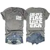 Esposa Ardiente en Mi Ardiente En Stock Casual Sencillo Estampado de Letras Camiseta para Mujer Exportación de Amazon Holgada Manga Corta