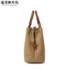 Bolso de mano informal para mujer, bolso diagonal de lona impermeable con primera capa de cuero, bolso de hombro de color sólido, suministro de fábrica desbordante