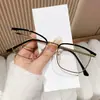 Nuevas Gafas Fotocromáticas Metálicas de Media Montura Marco de Negocios Marco Retro Anti-Luz Azul Gafas de Moda para Hombre Sin Graduación