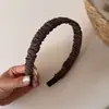 Diadema plisada estilo bosque, diadema de lunares, pinza para el cabello antideslizante, diadema voluminosa de corona alta, pinza para el cabello simple antideslizante