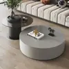 Mesa de centro redonda minimalista italiana de madera maciza para uso doméstico, mesa de té de lujo ligero para apartamentos pequeños, set de mueble de TV moderno simple de moda