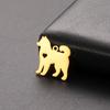 Accesorios de joyería de acero inoxidable para bricolaje, chapado en oro de 18 quilates que preservan el color, colgante de perro samoyedo, collar y pendientes.