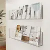 Estante para Livros e Jornais, Prateleira de Parede, Estante Transparente de Acrílico para Armazenamento de Livros, Estante para Armazenamento de Revistas e Jornais, Estante para Livros Ilustrados de Corredor