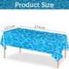Conjunto de Talheres de Plástico Ondas do Oceano com Três Peças: Prato, Guardanapo, Copo de Papel, Toalha de Mesa, Decoração de Festa, Decoração de Mesa Estilo Universitário