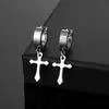 Pendientes de comercio exterior personalizados acero de titanio temperamento hebilla de oreja cruzada hip hop moda genial joyería de oreja cruzada outlet de fábrica