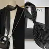 Lenço de Seda Longo Vintage com Bolinhas para Mulheres, Novo Estilo 2026, Acessório Fino para Pescoço, Faixa de Pescoço, Primavera/Verão