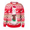 Roupas de Natal Femininas Casuais Soltas Tops Europeus e Americanos 2025 Novo Moletom de Gola Redonda com Mangas Longas Estampado de Natal